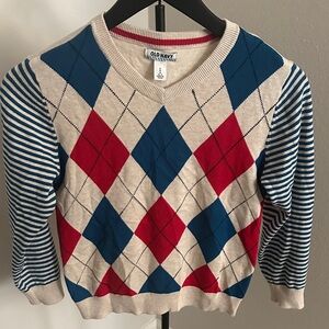 Old Navy Kids Argyle Sweater - Red, Blue, and Cream